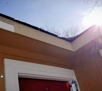 Roofline corner of a Northern Colorado home in afternoon sun